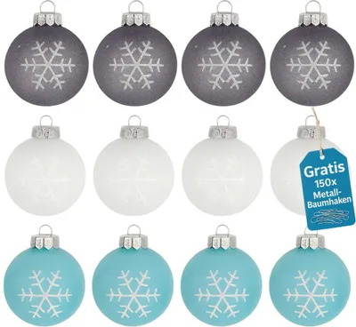 Produktbild von Weihnachtskugeln 12er Set Plastik Christbaumkugeln Christbaumschmuck Kugeln K239