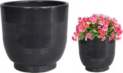 Zdjęcie produktu dla Ceramiczna doniczka z granitową podstawą 15 cm lazurowy niebieski
