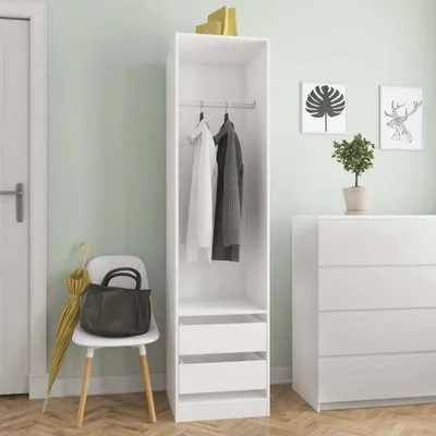 Produktbild von "im Angebot" Kleiderschrank mit Schubladen Weiß 50x50x200 cm Holzwerkstoff - Kleiderschränke CC20526