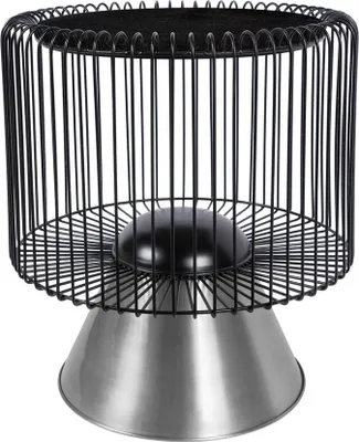 Produktbild von Qiyano Beistelltisch rund mit konischem Fuß außergewöhnlich elegant Eisen Metall & Marmor Wohnzimmer Nachttisch Pflanzenständer Dekoration pflegeleicht Höhe: 56,5 cm Farbe: Schwarz / Silber