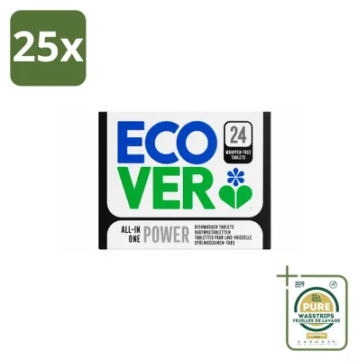 Produktbild von 25 x Ecover All-in-One Power Geschirrspültabs - Vorratspackung - 25 Stücke