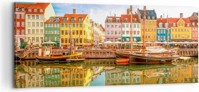 Produktbild von Bild auf Leinwand - Leinwandbild - Segelboote Wasser Architektur Hafen - 100x40cm - Wand Bild - Wanddeko - Leinwanddruck - Bilder - Kunstdruck - Leinwand bilder - Wandkunst - AB100x40-2873