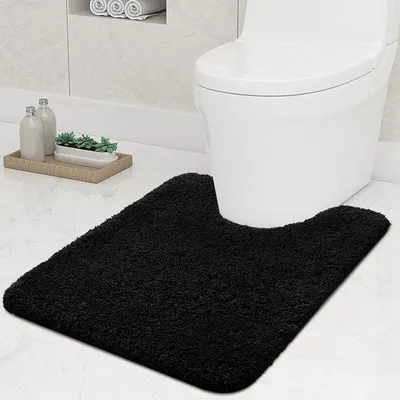 Obrázok produktu pre Mäkká protiskluzová podložka do kúpeľne, 51 x 61 cm, savá, čierna, umývateľná