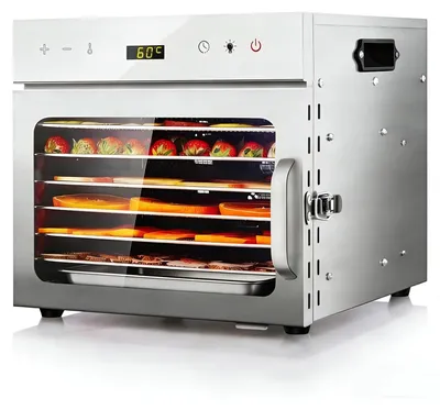 Productafbeelding van Voedseldroger - Roestvrij staal - 400 W - 6 planken - Temperatuur 30 tot 90 °C