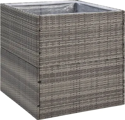 Produktbild von Pflanzkübel Grau 80x80x80 cm Poly Rattan