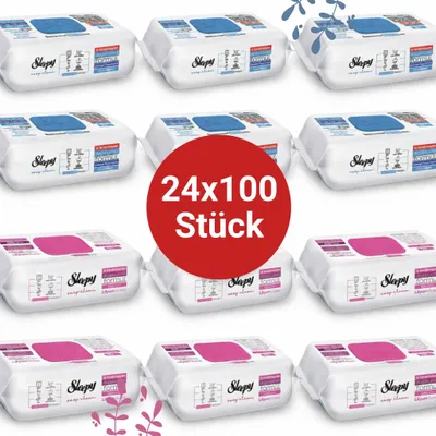 Produktbild von Sleepy Easy Clean Oberflächenreinigungstücher – 12x100 Lilium + 12x100 Blau | Staubmagnet