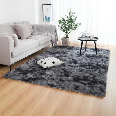 Immagine prodotto di Tappeto in peluche Shaggy 80x150 cm, grigio scuro, morbido e soffice, tappeto in pelliccia