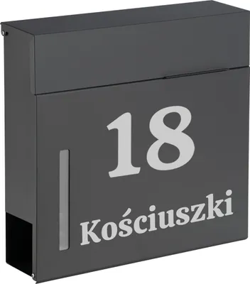 Obrázek produktu pro Poštovní schránka Jerez v antracitové barvě s nápisy