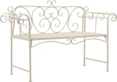 Obrázok produktu pre Záhradná lavička 132 cm, kov, starožitná, biela
