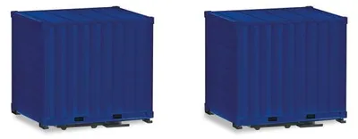 Produktbild von Herpa Z Zubehör 10 ft. Container mit Platte blau 053594