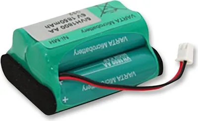 A close-up studio shot of a VARTA rechargeable battery pack.