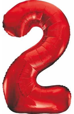 Image de Ballon en plastique XL numéro 2 rouge 85 cm