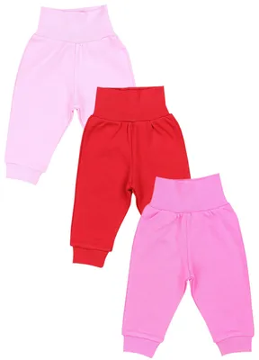 Produktbild von TupTam Baby Mädchen Lange Pumphose 3er Pack, Farbe: Rot Fuchsia Pink, Größe: 56