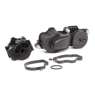 A product photo with multiple parts and accessories on a white background.