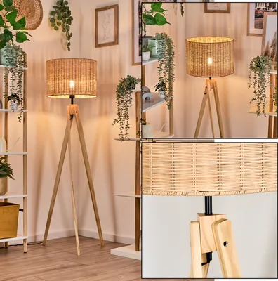 Produktbild von Dello Stehlampe aus Holz/Rattan in Naturfarben
