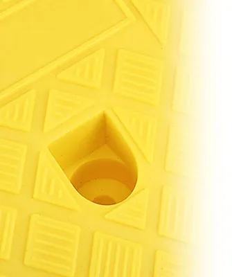 Image de Rampe d'accès en plastique pour bordure de trottoir, hauteur 13 cm, pour allée, à assembler librement, antidérapante, jaune