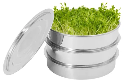 Zdjęcie produktu dla Zestaw pojemników ze stali nierdzewnej do hodowli roślin z nasion