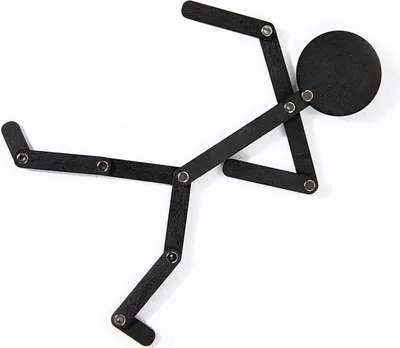 Obrázek produktu pro Dřevěná hračka stickman s pohyblivými končetinami, 24 karet, vzdělávací puzzle hra stickman