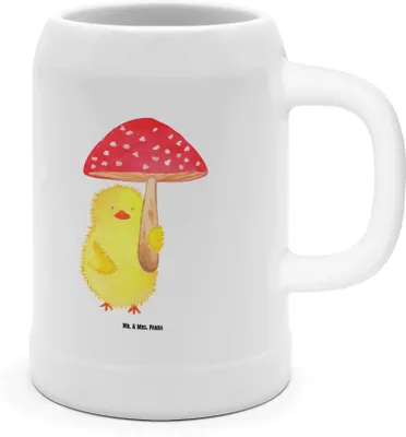 Produktbild von Mr. & Mrs. Panda Krug Küken Fliegenpilz - Weiß - Geschenk, Osternest, Keramikkrug, Steinkrug, Ostern, Humpen, Frohe, Seidel, Trinkkrug, Ostergrüße, Glückspilz