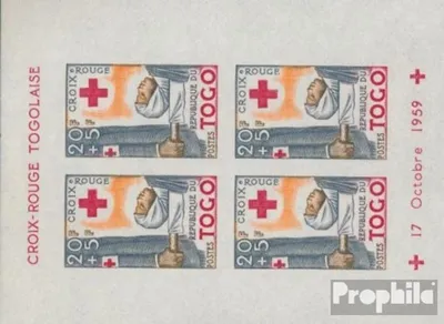 Produktbild von Briefmarken Togo 1959 Mi Block2U (kompl.Ausg.) ungezähnt postfrisch Rotes Kreuz in Togo