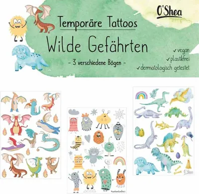 Immagine prodotto di Tatuaggi temporanei - Compagni selvaggi 3 fogli