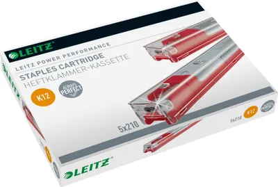 Image de Leitz 5594-00-00 5594 Heftklammern K12 - Einweg-Kassette, 5x210 Stück, rot
