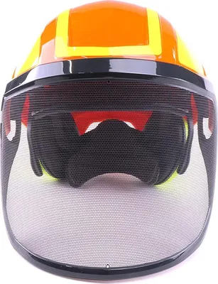 Produktbild von PROTOS® Forsthelm / Schutzhelm mit Gehörschutz und Visier Integral Forest Orange/Gelb