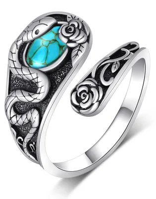 Image de Porte-clés vintage en forme de serpent en argent sterling 925