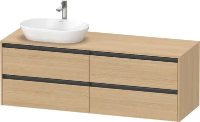 Produktbild von Duravit Ketho.2 Wastafelonderkast 160x55x56,8 cm Mat Natuur Eiken