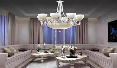 Produktbild von Lampen Deckenleuchter Lüster Kronleuchter Weiß Deckenlampe Glas Modern