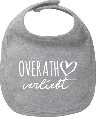Produktbild von Huuraa Baby Lätzchen Overath verliebt Heather Grey Klettverschluss  Baumwolle Latz Geschenkidee