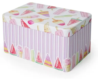 Produktbild von Solidchoice – Vintage-Aufbewahrungsbox aus Blech mit Deckel, 16,8 x 10,5 cm