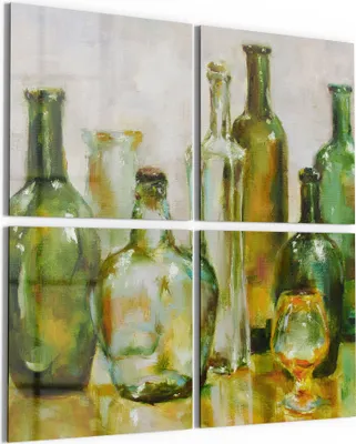 Produktbild von DEQORI Glasbild Echtglas 4x50x50 cm 'Flüsternde Gläser' Wandbilder XXL groß