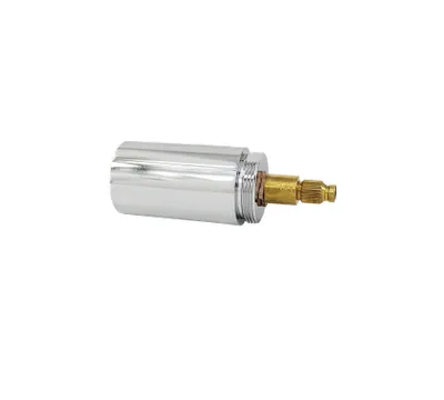 A close-up studio shot of a plumbing valve extension on a white background.