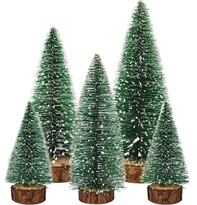 Image de Ensemble de 5 mini sapins de Noël pour décoration
