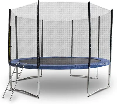 Obrázek produktu pro Trampolíny do zahrady, venkovní trampolíny, fitness trampolíny, průměr 185 cm až 490 cm, včetně ochranného obvodu, bezpečnostní sítě a žebříku