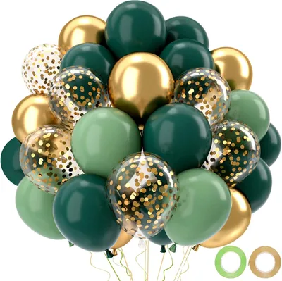 Produktbild von Grünes und goldenes Ballons Set - Partyballons