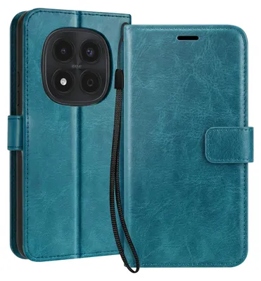 Obrázek produktu pro Mayaxess, pouzdro na peněženku s poutkem a stojánkem pro Redmi Note 15 Pro 4G, tyrkysové