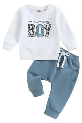 Imagen del producto de Conjunto para bebé niño, blanco y azul, de 0 a 6 meses, ropa de bebé para el día a día