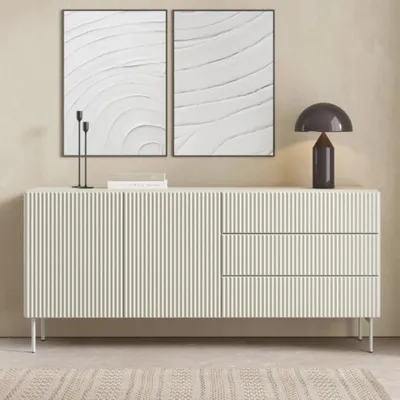 Produktbild von Sideboard MUTI 177 cm kaschmir riffeloptik 3 schubladen push-to-open