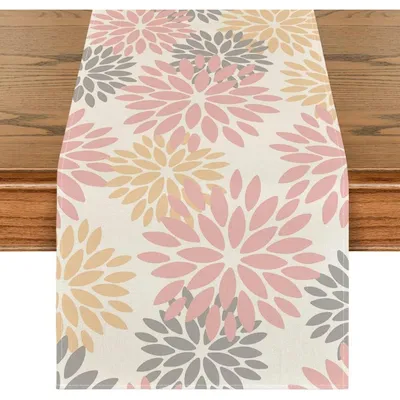 Immagine prodotto di Runner da tavolo a fiori, rosa, con motivi di dahlia, 40x140 cm, in poliestere