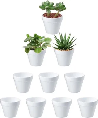 Produktbild von Kleine Blümpflanztöpfe weiß 10er Set Keramik 6x7cm