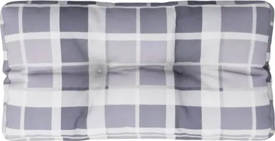 Immagine prodotto di vidaXL Cuscino Pallet grigio a quadri 80x40x12 cm tessuto