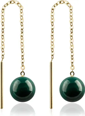 Produktbild von 333 Gelbgold Durchzieher Ohrringe mit Malachit