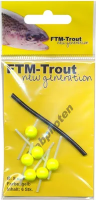 Produktbild von FTM Stabpiloten 8mm - 6 Pilotposen, Farbe:Gelb