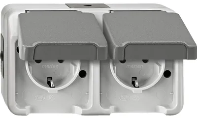 Produktbild von MERTEN MER MEG2320-8029 Schuko-Doppel-Steckdose waagerecht angeord