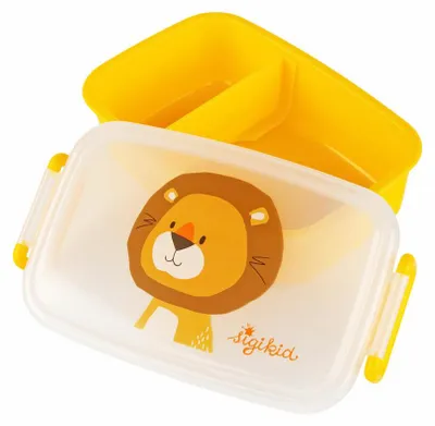Immagine prodotto di sigikid Brotdose Löwe, Brotbox, Lunchbox, Kinder, Kunststoff, 9 x 17.5 cm, 25364