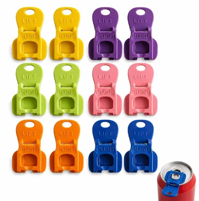 12er-Set Kunststoff-Dosenöffner, gelb, 5×3,5×0,5 cm
