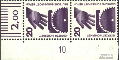 Produktbild von Briefmarken Berlin (West) 1971 Mi 404DZ mit Druckereizeichen postfrisch Unfallverhütung