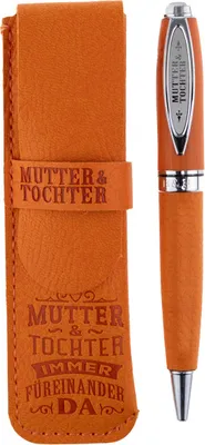 Produktbild von History & Heraldry Bamboo Persönlicher und individueller Kuli Kugelschreiber Stift mit Namen und Spruch Personalisiertes Etui Monogramm-Design persönliches Geschenk (Kuli Mutter & Tochter)